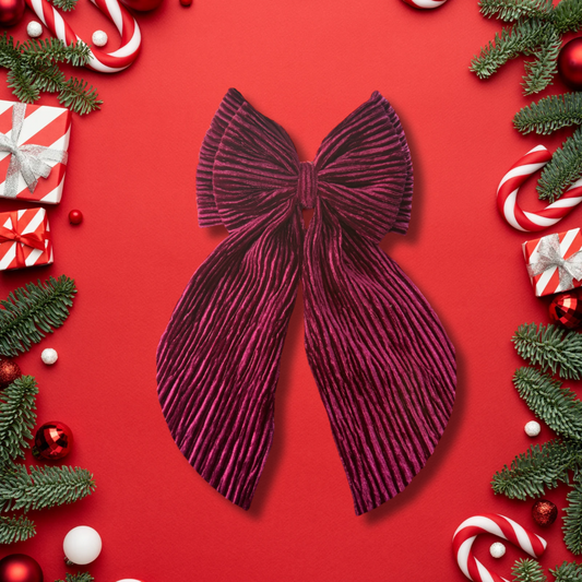 Burgundy Pleated Velvet