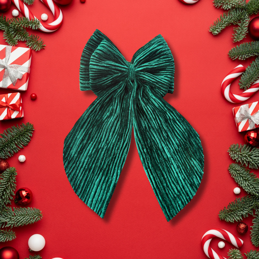 Green Pleated Velvet